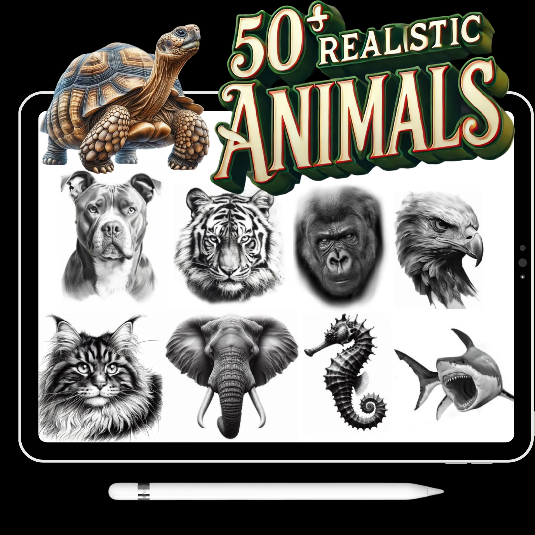 50+ Realistic Animals Stencils